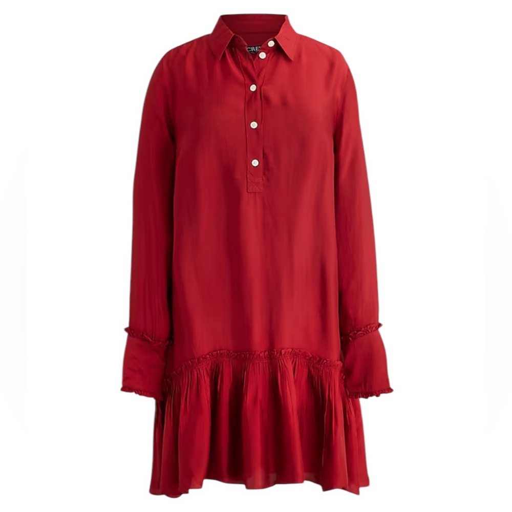 J. Crew Red Long Sleeve Dress